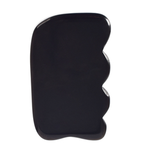 Wave Shaped Black Obsidian Gua Sha Scraping Gua Sha Board for SPA Acupuncture Treatment, Reducing Neck and Muscle Pain