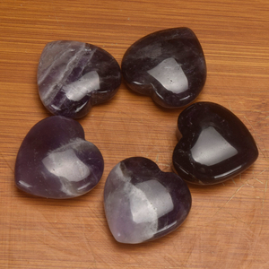 20mm 30mm 35mm Amethyst Stone Heart Figurine Gemstone Beads Natural Jade Hearts