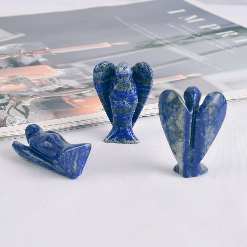 1.5 Inch Lapis Lazuli Stone Small Carved Crystal Angel Figurine