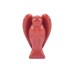 1.5 Inch Red Jasper Stone Small Carved Crystal Angel Figurine